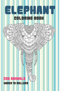 Zoo Animals Coloring Book - Under 10 Dollars - Elephant