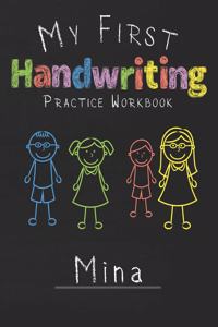 My first Handwriting Practice Workbook Mina
