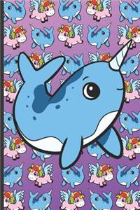 Pink Unicorns and Blue Narwhals Notebook