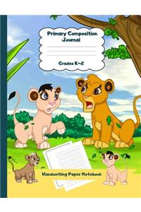 Primary Composition Journal Grades K-2 Handwriting Paper Notebook