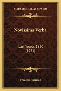 Novissima Verba