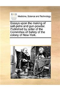 Essays Upon the Making of Salt-Petre and Gun-Powder. Published by Order of the Committee of Safety of the Colony of New-York.