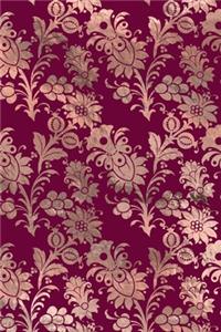 Rose Gold and Burgundy Composition Notebook - Small Ruled Notebook - 6x9 Lined Notebook (Softcover Journal / Notebook / Diary)