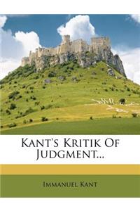 Kant's Kritik of Judgment...
