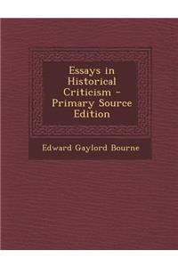 Essays in Historical Criticism