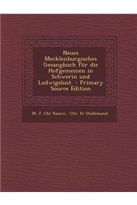 Neues Mecklenburgisches Gesangbuch Fur Die Hofgemeinen in Schwerin Und Ludwigslust. - Primary Source Edition