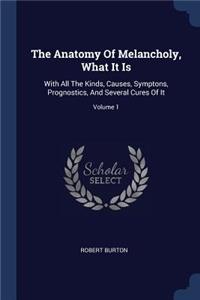 Anatomy Of Melancholy, What It Is: With All The Kinds, Causes, Symptons, Prognostics, And Several Cures Of It; Volume 1