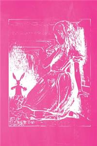 Alice in Wonderland Pastel Chalkboard Journal - Alice and The White Rabbit (Pink)