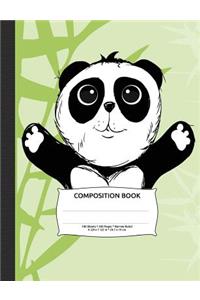 Panda Bear Composition Notebook, Narrow Ruled