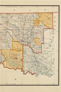Oklahoma Vintage Map Field Journal Notebook, 50 pages/25 sheets, 4x6
