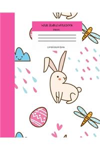 Wide Ruled Rabbit Notebook Composition Book