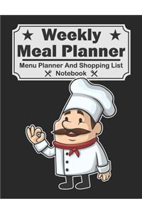 Weekly Meal Planner - Menu Planner And Shopping List Notebook