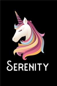 Serenity: Journal (Diary, Notebook) Personalized Custom Name Unicorn Birthday Gift for Girls and Women