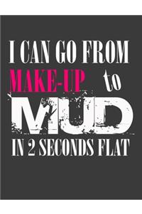 I can go from Make Up to Mud in 2 Seconds Flat