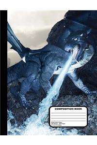 Dragon with Dragon Slayer Composition Notebook Wide Ruled 200 pages / 100 sheets, 8-1/2