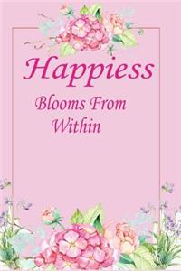 Happiness Blooms From within ( Lined Journal )