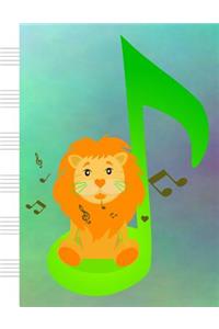 Music: Musical Lion Design Cover - Staff Paper Notebook - 8.5 X 11 - Blank Sheet Music Manuscript Paper - 6 Stave - 100 Pages: Musical Lion Design Cover - Staff Paper Notebook - 8.5 X 11 - Blank Sheet Music Manuscript Paper - 6 Stave - 100 Pages