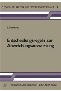 Entscheidungsregeln Zur Abweichungsauswertung