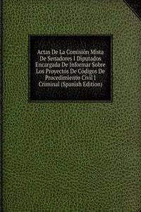 Actas De La Comision Mista De Senadores I Diputados Encargada De Informar Sobre Los Proyectos De Codigos De Procedimiento Civil I Criminal (Spanish Edition)