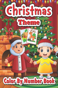 Christmas theme color by number book