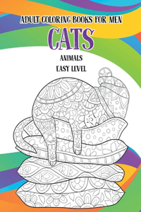 Adult Coloring Books for Men Easy Level - Animals - Cats