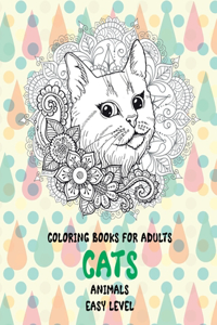 Coloring Books for Adults Easy Level - Animals - Cats