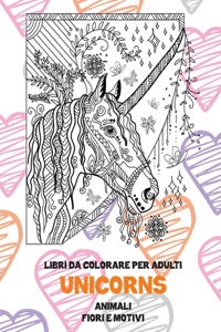 Libri da colorare per adulti - Fiori e motivi - Animali - Unicorns