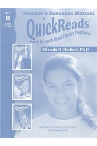 Modern Curriculum Press Quickreads Level B Teachers Resource Manual 2003