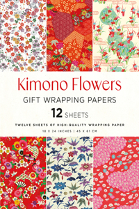 Kimono Flowers Gift Wrapping Papers - 12 Sheets