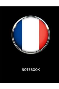 Notebook. France Flag Cover. Composition Notebook. College Ruled. 8.5 x 11. 120 Pages.