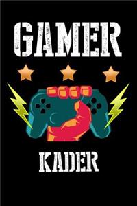 Gamer Kader: Kariertes Notizbuch mit 5x5 Karomuster für deinen personalisierten Vornamen