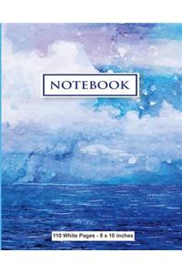 Notebook 110 White Pages 8x10 inches