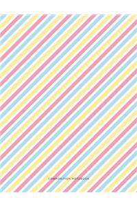 Composition Notebook: Preppy Colorful Stripe Pattern