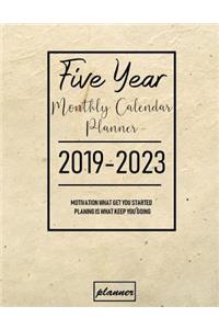 2019-2023 Five Year Monthly Calendar Planner