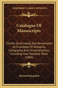 Catalogue Of Manuscripts