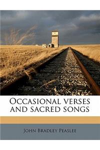 Occasional Verses and Sacred Songs