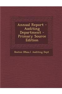 Annual Report - Auditing Department