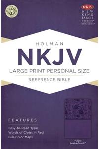 NKJV Large Print Personal Size Reference Bible, Purple LeatherTouch