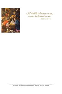 A Child Nativity Christmas Letterhead (Pkg of 50)