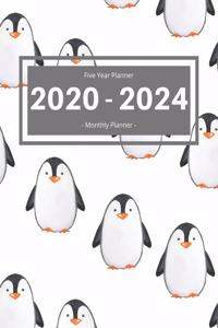 Five Year Planner 2020 - 2024 Monthly Planner: Calendar Schedule I Monthly Calendar I Adress Organizer I Jan 2020 - Dec 2024 I 60 Months I Penguin