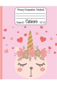 Caticorn Primary Composition Notebook Grades K-2 8.5" x 11"