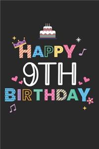 Happy 9th Birthday: Calendar, weekly planner, diary, notebook, book 105 pages in softcover. One week on one double page. For all appointments, notes and tasks that you 