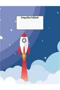 Composition Notebook: 7.44 X 9.69 Wide Ruled Paper Notebook, Appreciation, Quote Journal or Diary Unique Inspirational Composition Book Gift for Friend, Family, Teacher - Retirement, Birthday or Gratitude Present - Outer Space Cover