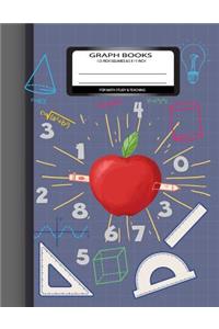 Graph Books 1/2 inch squares 8.5 x 11 For math study&teaching