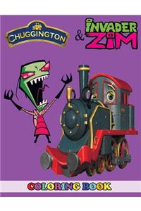 Chuggington and Invader Zim Coloring Book: 2 in 1 Coloring Book for Kids and Adults, Activity Book, Great Starter Book for Children with Fun, Easy, and Relaxing Coloring Pages