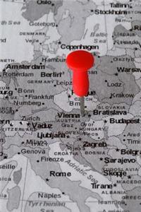 Vienna, Austria Marked on a Map with a Red Pin Journal