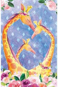 Journal Notebook For Animal Lovers Giraffes In Flowers