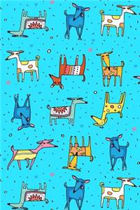 Bullet Journal Notebook for Dog Lovers, Happy Dogs Pattern 3