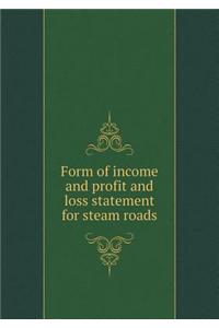 Form of Income and Profit and Loss Statement for Steam Roads
