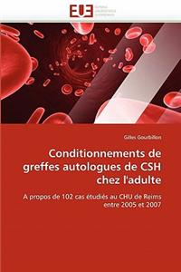 Conditionnements de Greffes Autologues de CSH Chez l''adulte